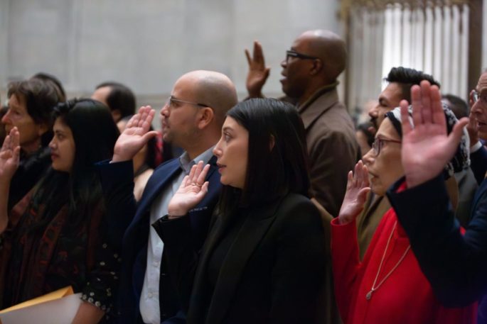 On Bill of Rights Day, 25 people frorm 25 countries took the oath of citizenship in the Rotunda of the National Archives. (National Archives photo by Susana Raab)