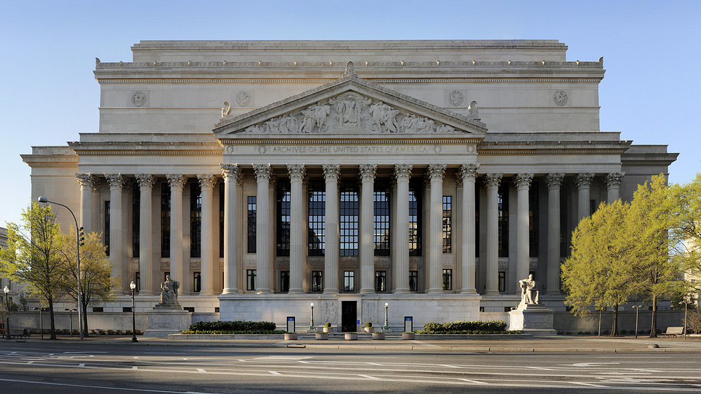 National Archives building in Washington D.C.