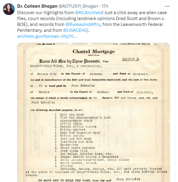 Also on June 27, 2024, Dr. Shogan posted a few selected document highlights from our Kansas City Archives. Come visit us today!