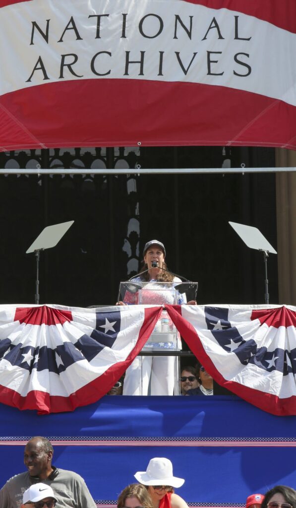 Also on the July 4, Dr. Shogan addressed the crowds outside the National Archives Building in Washington, DC.