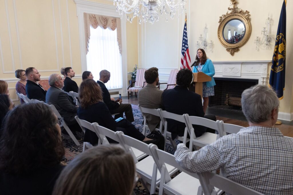 On October 7, 2024, Archivist of the United States Dr. Colleen Shogan gave remarks before members of the Archer Center, The University of Texas in Washington, DC, in the Archivist's Reception Room at the National Archives.