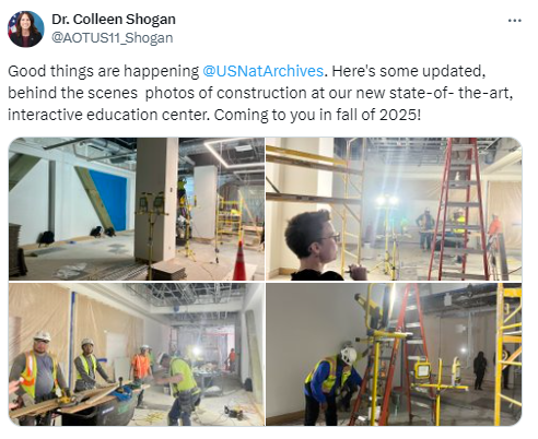 Also on that day, Dr. Shogan shared this behind the scenes photo collage on X of construction at the new interactive education center.