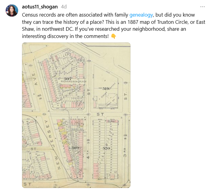 On November 13, Dr. Shogan posted an example of the many census records contained within the National Archives collections. Census records are often associated with family genealogy, but they can trace the history of a place and are very useful to historical researchers. You can learn more about our census records here.